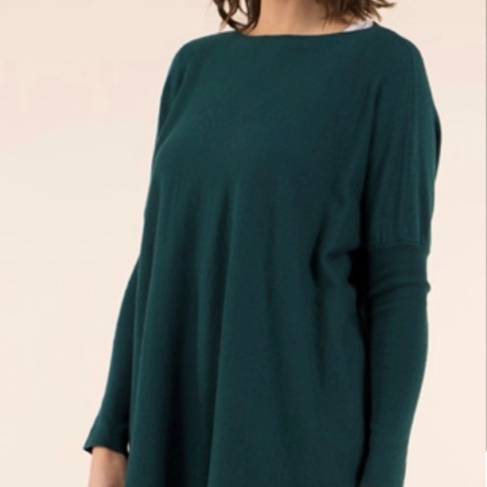 Caroline Morgan Teal Box Oversized Knit Sweater